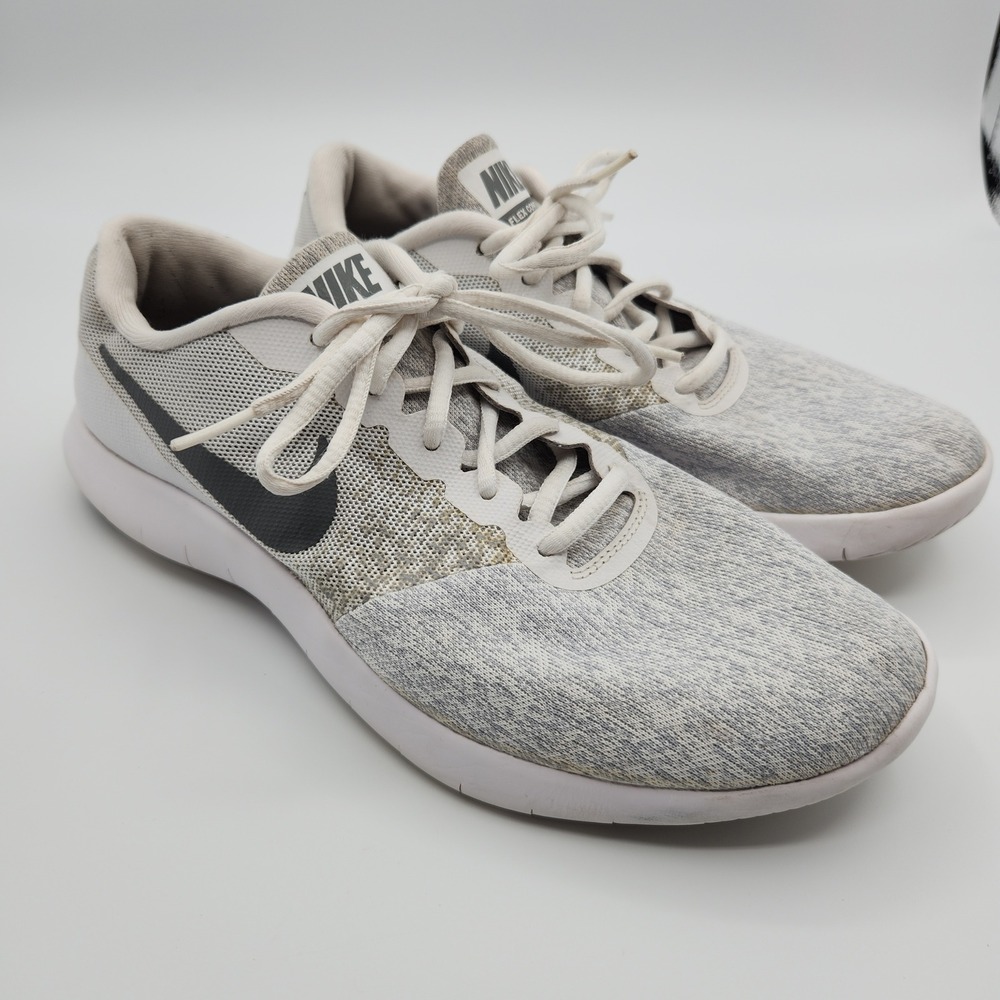 Nike Flex Contact 908995-100 Sneaker Women US 9 White Gray Low Top Running Shoes